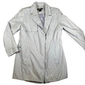DKNY XL Lavender Purple Zip Lightweight Trench Moto Jacket Coat Periwinkle